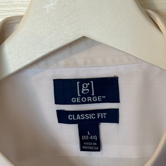 George Men's Classic Dress Shirt with Long Sleeves, White - Picture 3 of 3